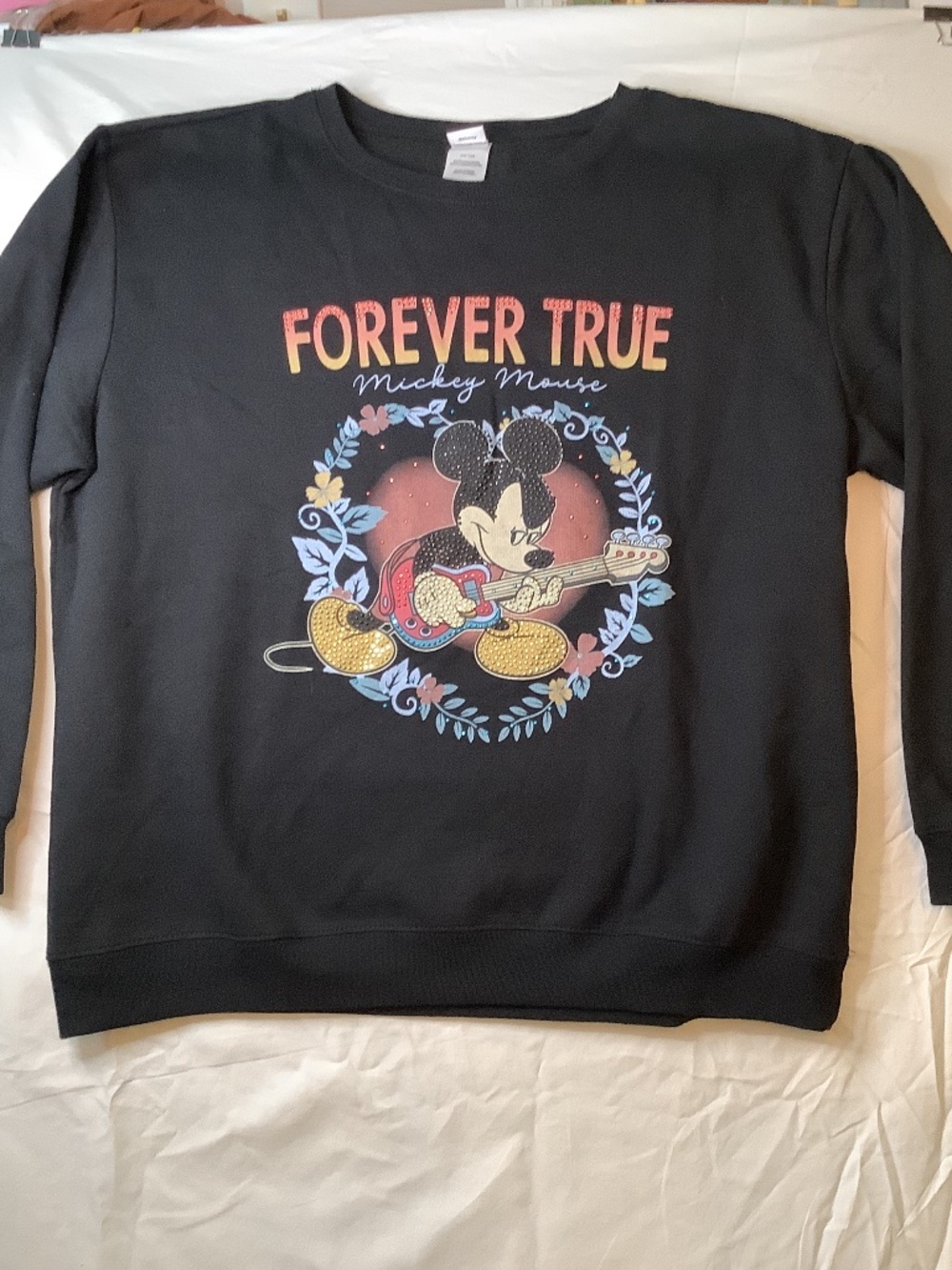 NWOT Disney Mickey Mouse Forever True Sweatshirt black sz. 1x‎